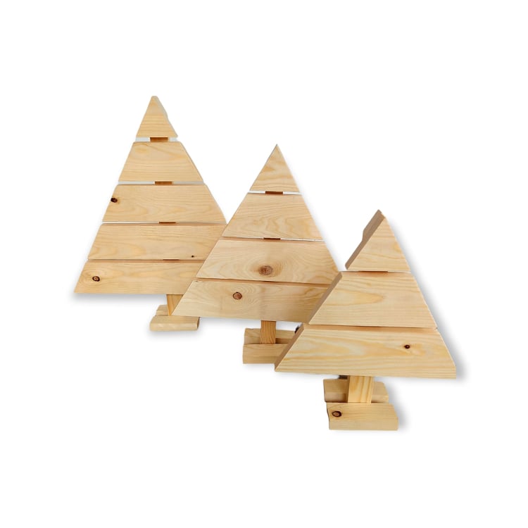 Vensterbank Kerstboompjes van hout